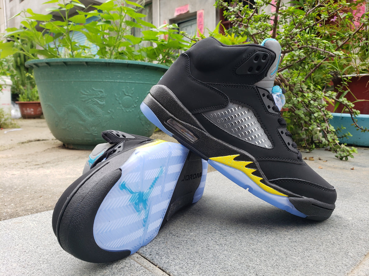 Jordan Air Jordan 5 Black and Yellow High-Top Sneakers