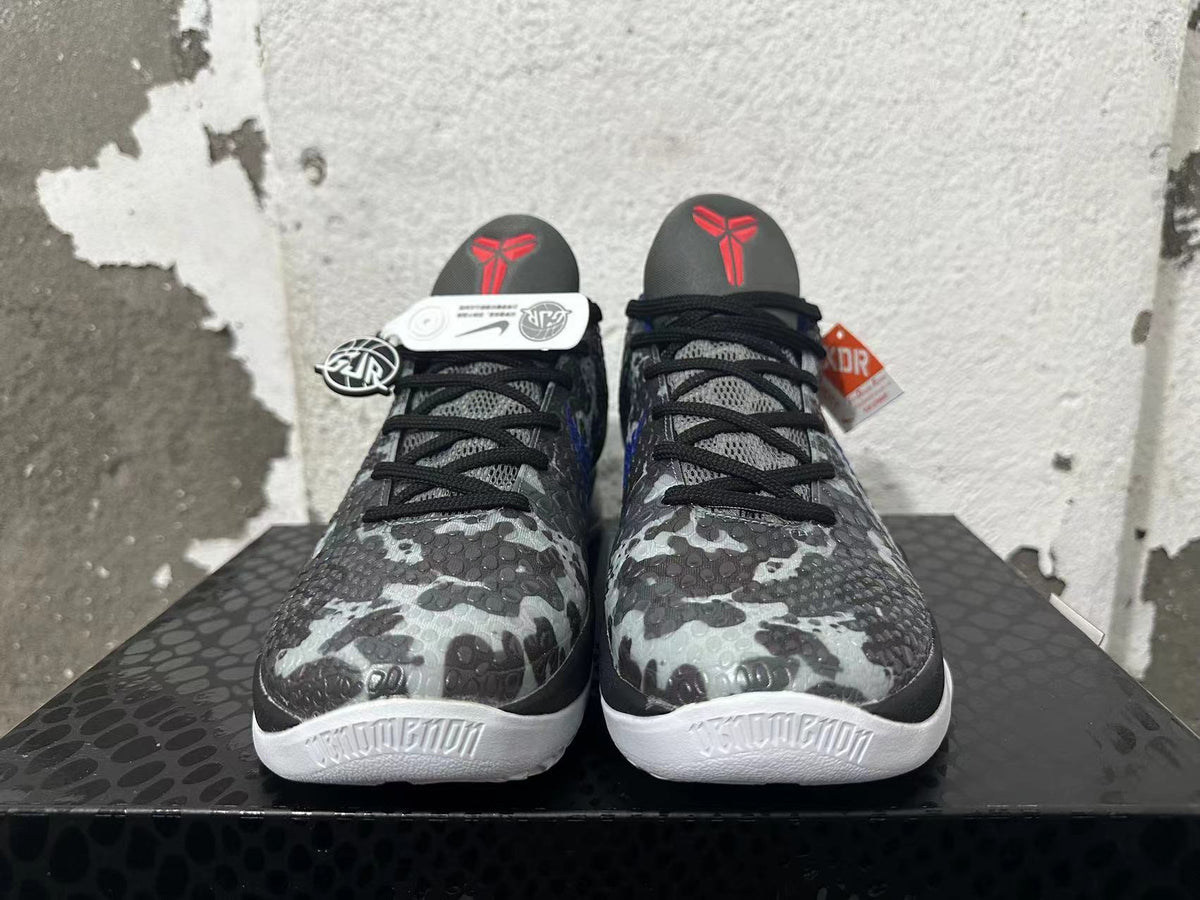 Nike Kobe 6 Protro Basketball Shoes, Gray Camo and Blue