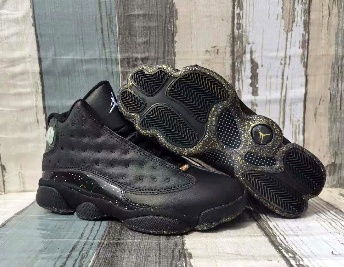 Jordan 13 Black and Gold Men's Sneakers