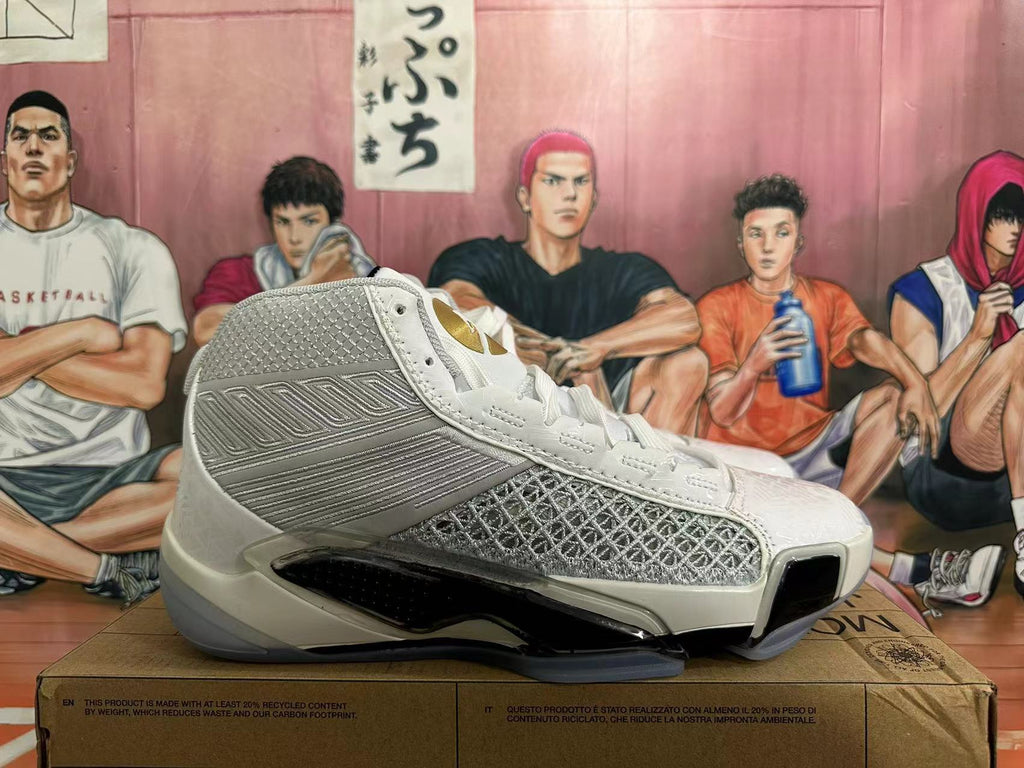Jordan Luka 3 White and Metallic Silver Basketball Shoes