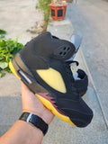 Air Jordan 5 High-Top Sneakers in Black and Yellow