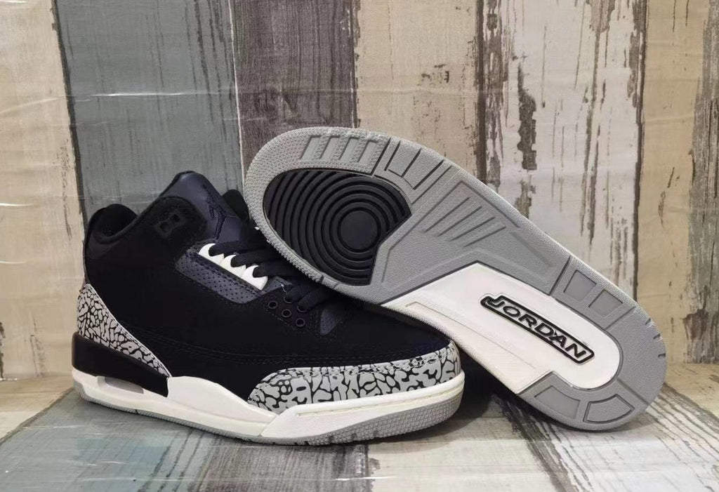 Jordan 3 Black and Sail Low-Top Sneakers