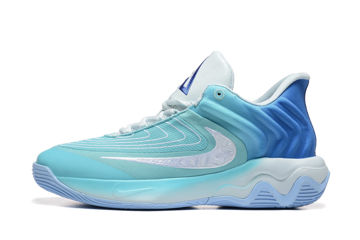 Nike Basketball Shoes in Aqua Blue and White, Style 885-6