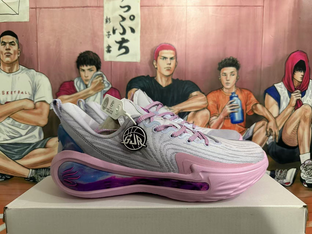 Pink and Gray Basketball Sneakers