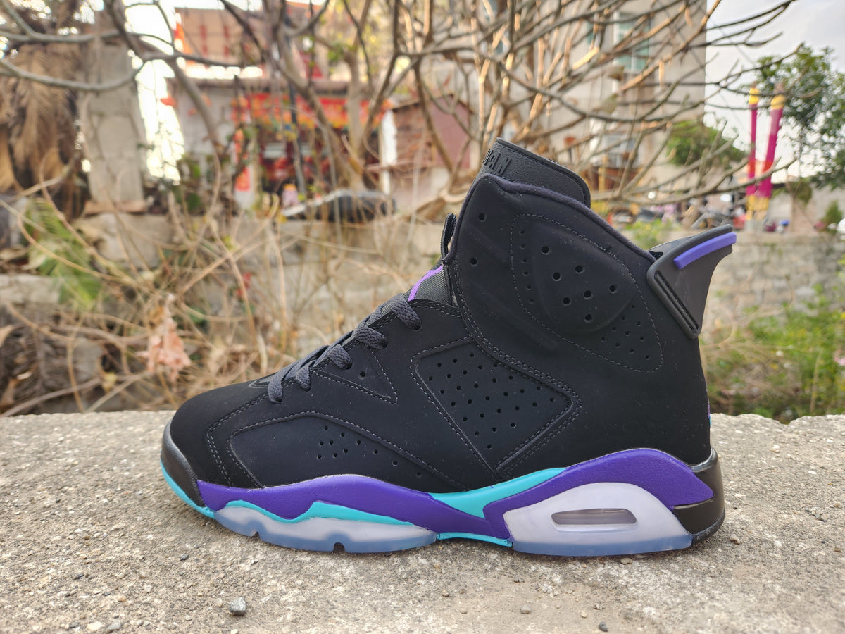 Jordan 6 High-Top Sneakers Black Purple Teal