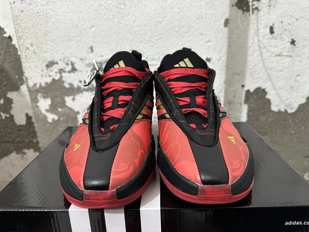 BAPE x adidas Basketball Shoes in Red and Black