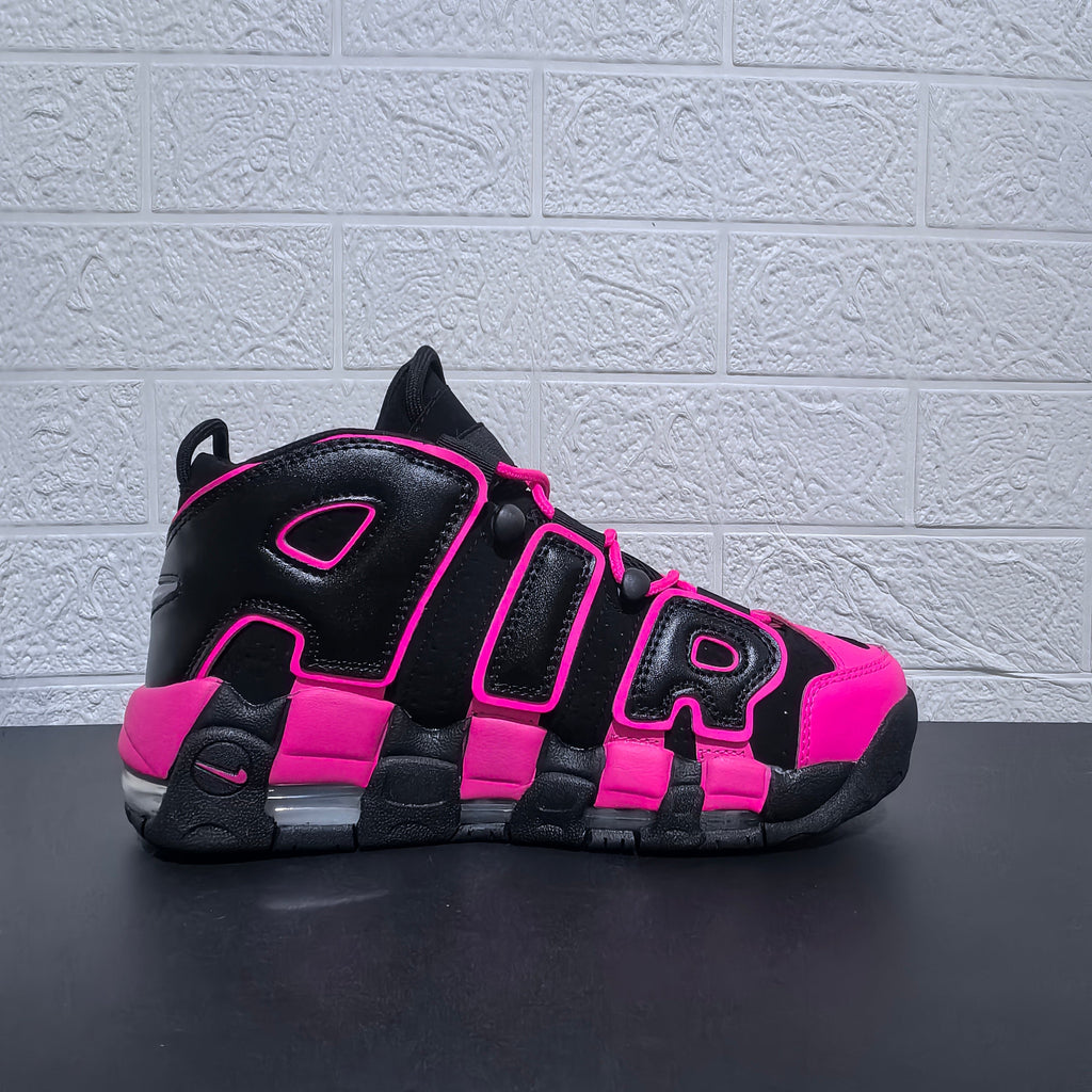 Nike Air More Uptempo Black and Pink Sneakers