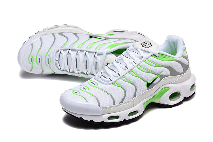 Nike Air Max Plus White and Volt Sneakers