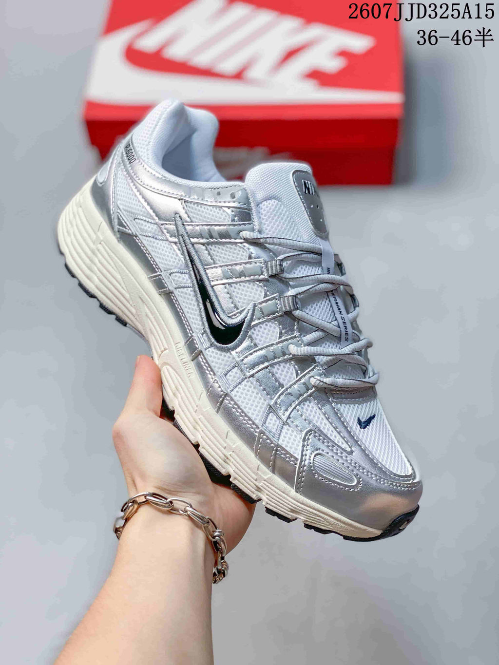 Nike P-6000 Initiator Sneakers Silver White CD6404