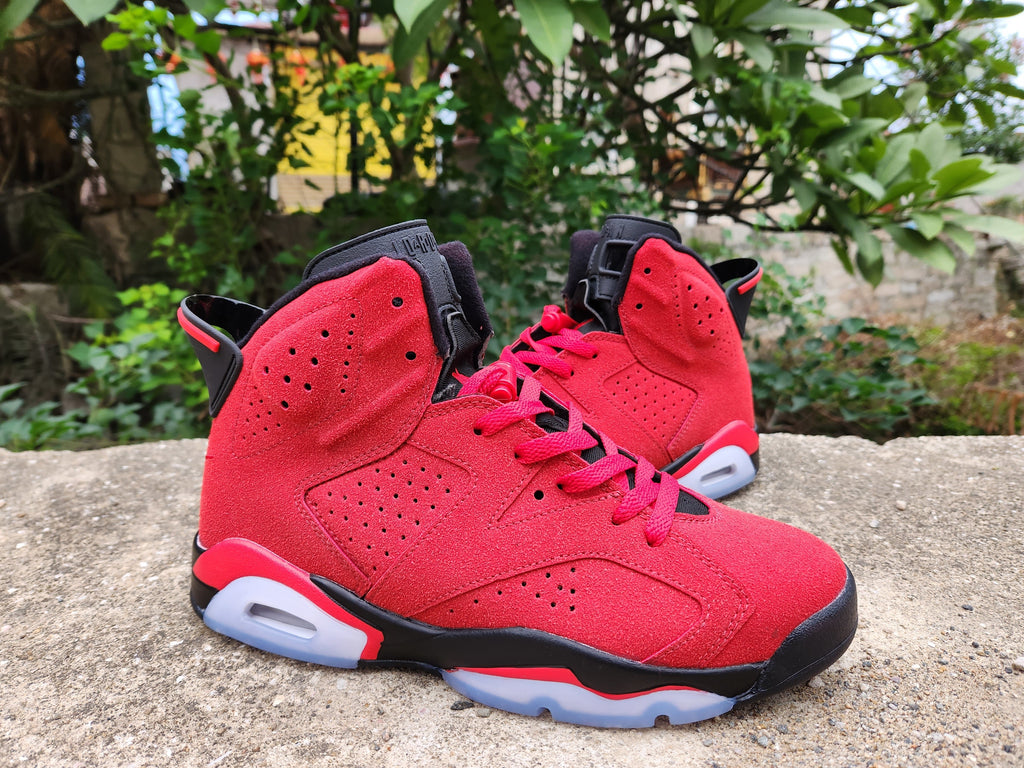 Air Jordan 6 Retro Sneakers in Red, Black and White