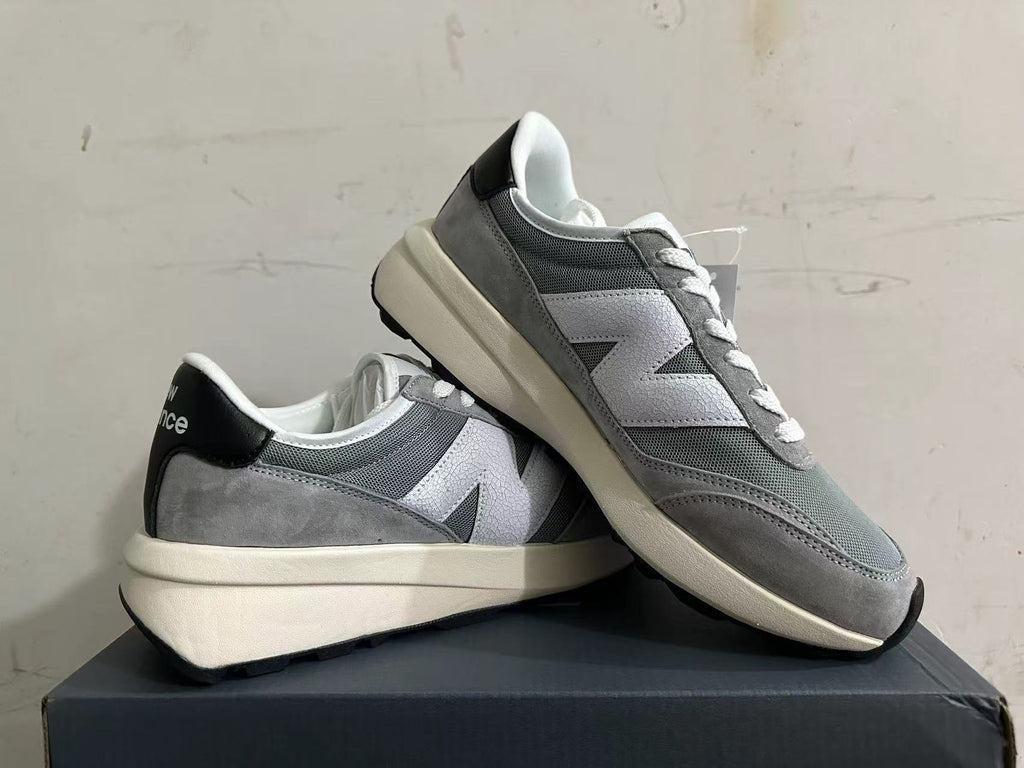 New Balance U370 Sneakers, Gray and White