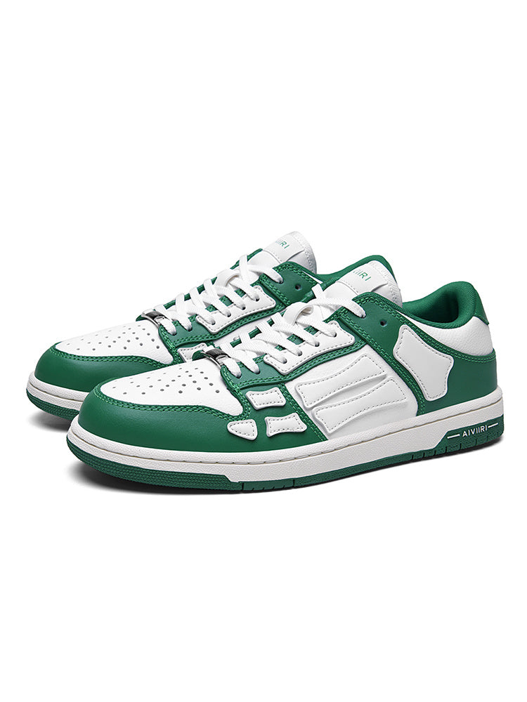 AIMIR Green and White Low-Top Sneakers FS003-344