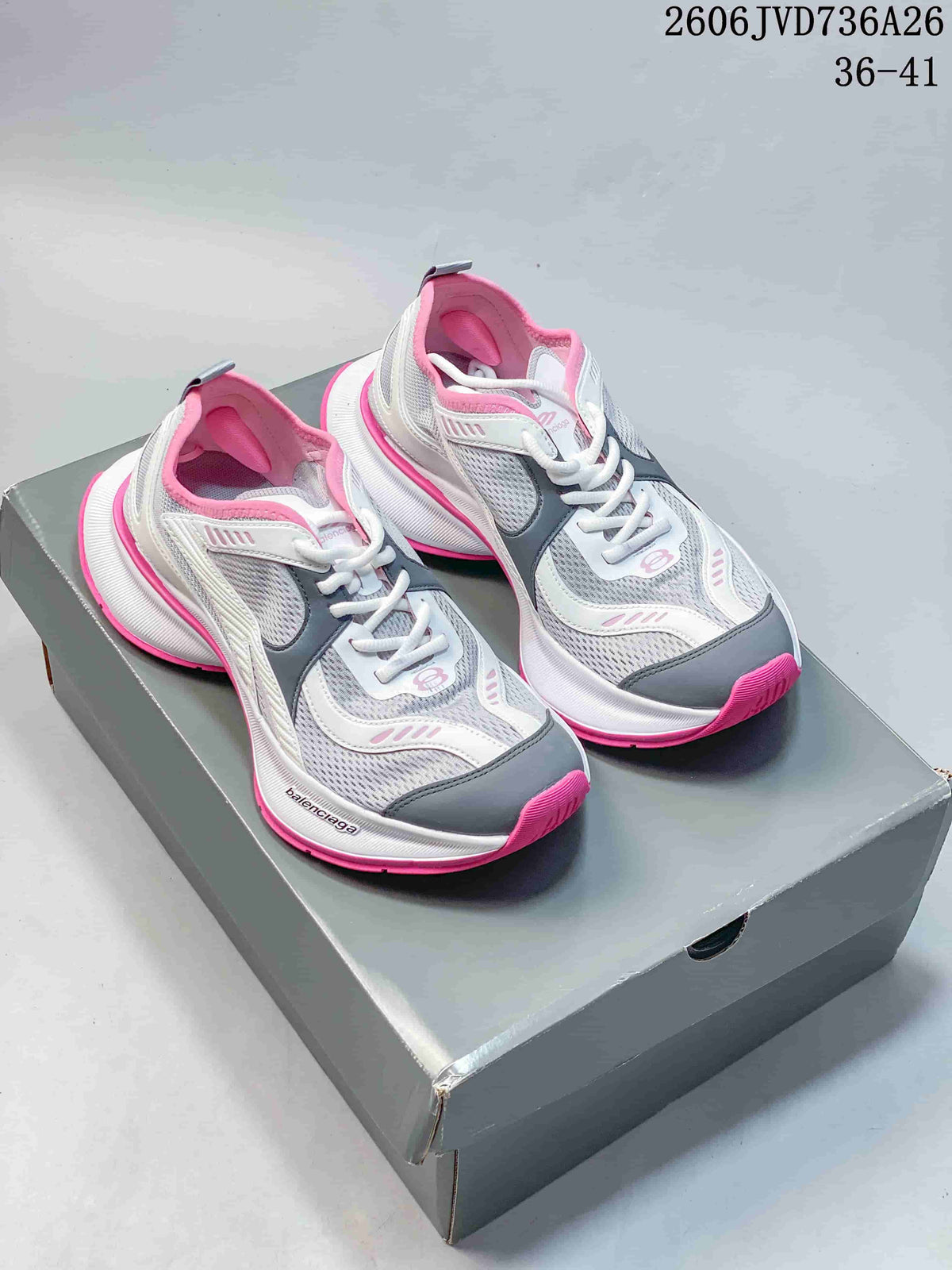 Balenciaga Circuit Women's Sneakers, Gray White & Pink 06JVD736A26