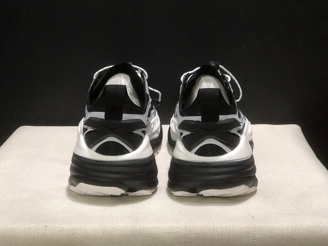 HOKA Stinson One 7 Black and White Trail Sneakers