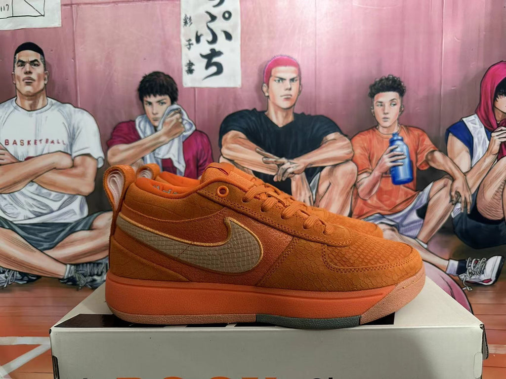 Nike Orange Low-Top Sneakers with Tan Swoosh