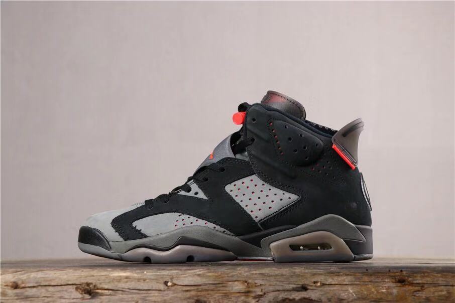 Jordan Air Jordan 6 PSG Black and Grey High-Top Sneakers