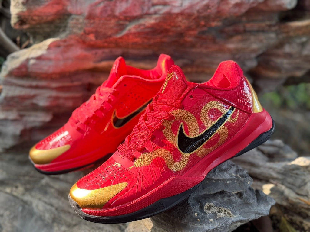 Nike Kobe 5 Basketball Shoes in Red and Gold