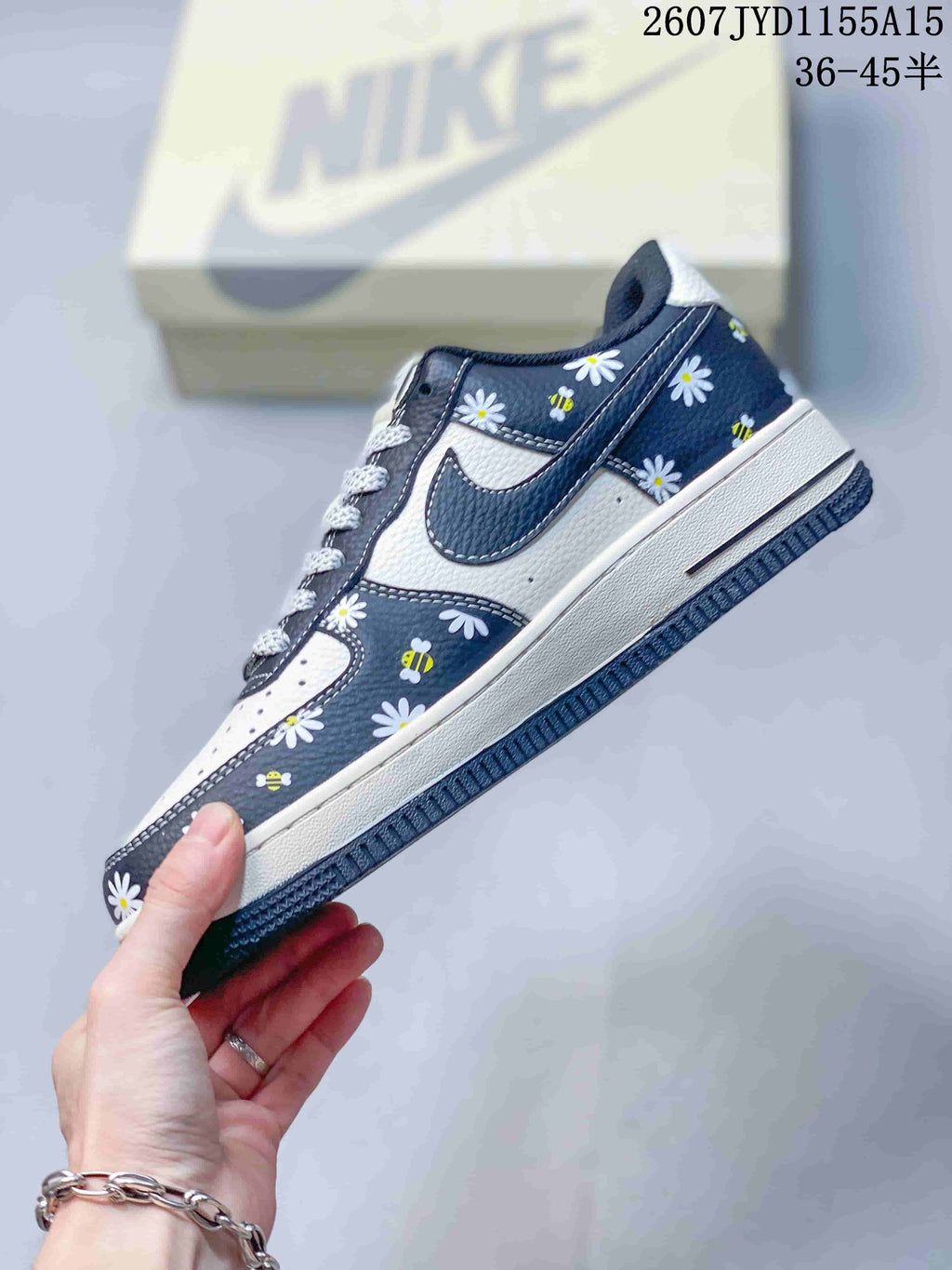 Nike Air Force 1 Low Sneakers Navy Floral White 2607JYD1155A15