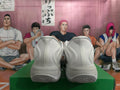 Nike White Basketball Sneakers with Black Swoosh