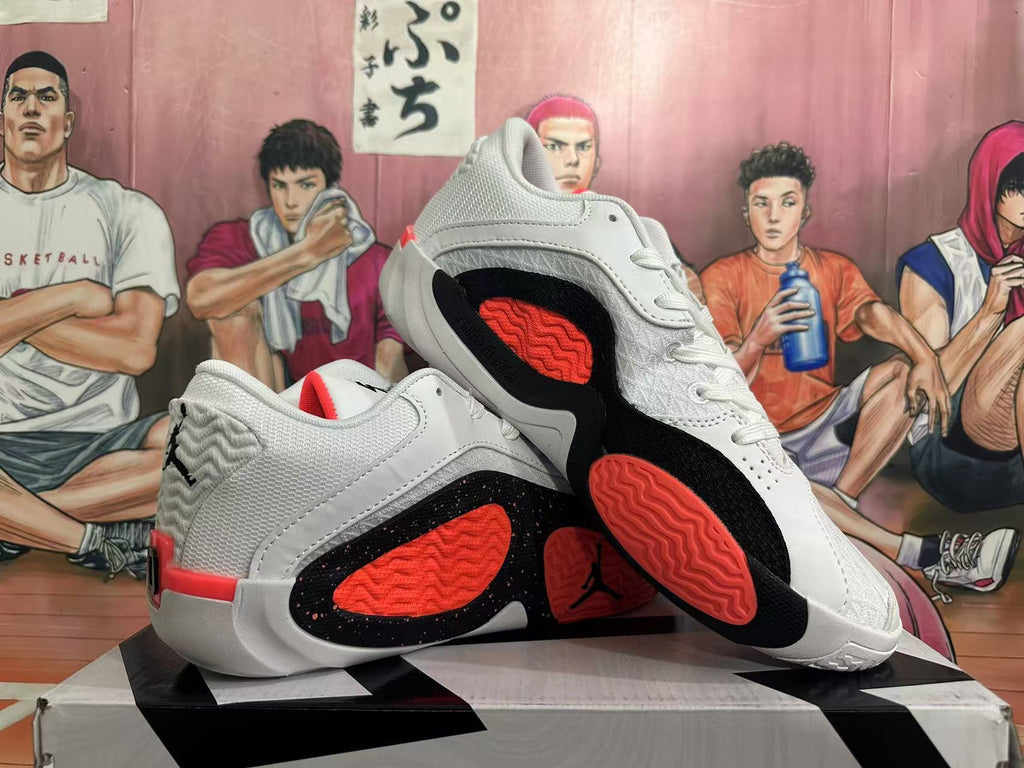 Jordan White Black Red Basketball Sneakers