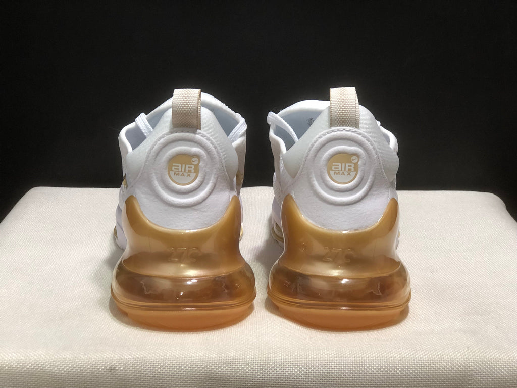 Nike Air Max 270 Premium White and Gold Sneakers