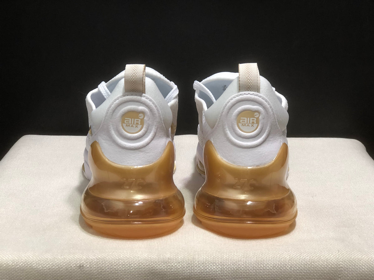 Nike Air Max 270 Premium White and Gold Sneakers