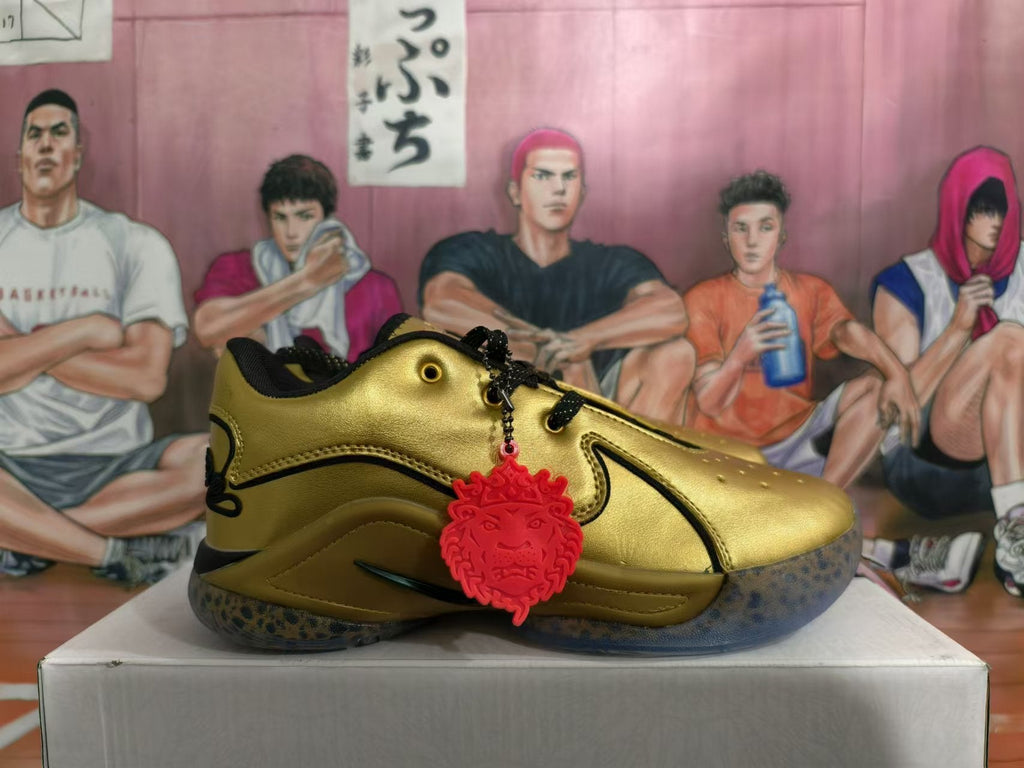 Nike Basketball Shoes in Metallic Gold and Black