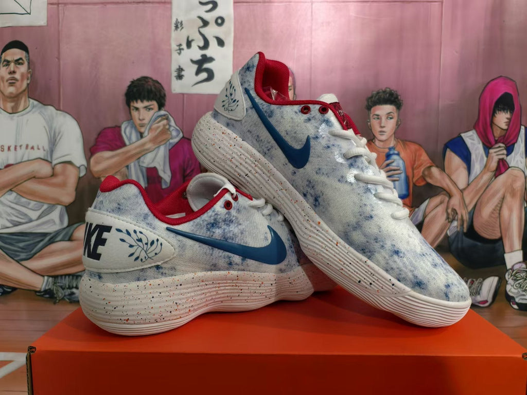 Nike Basketball Shoes in White, Blue and Red