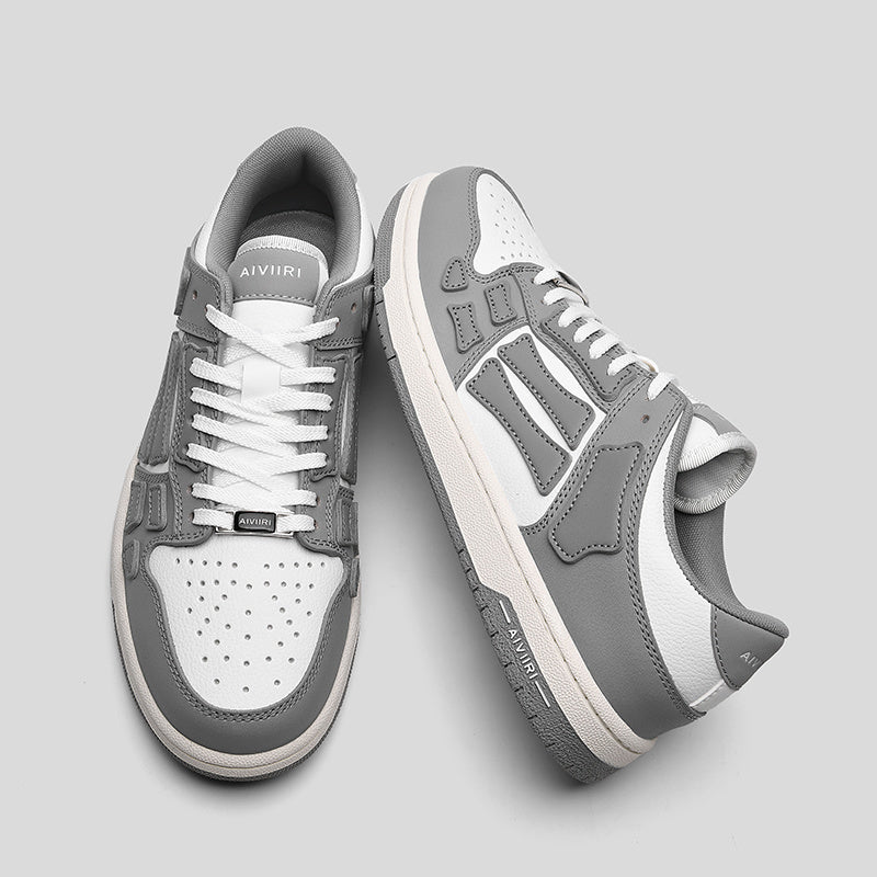 AIVIIRI Gray and White Low-Top Sneakers MFS003-043