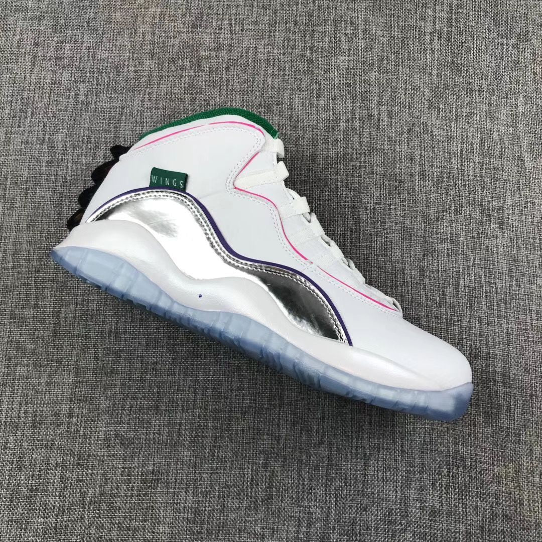 Air Jordan 10 Retro Wings White Multicolor Sneakers