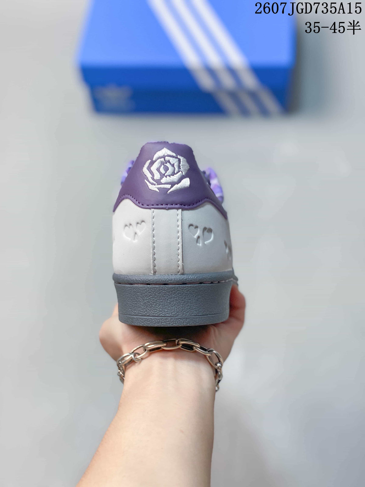Adidas Superstar Sneakers White Purple Gray 2607JGD735A15