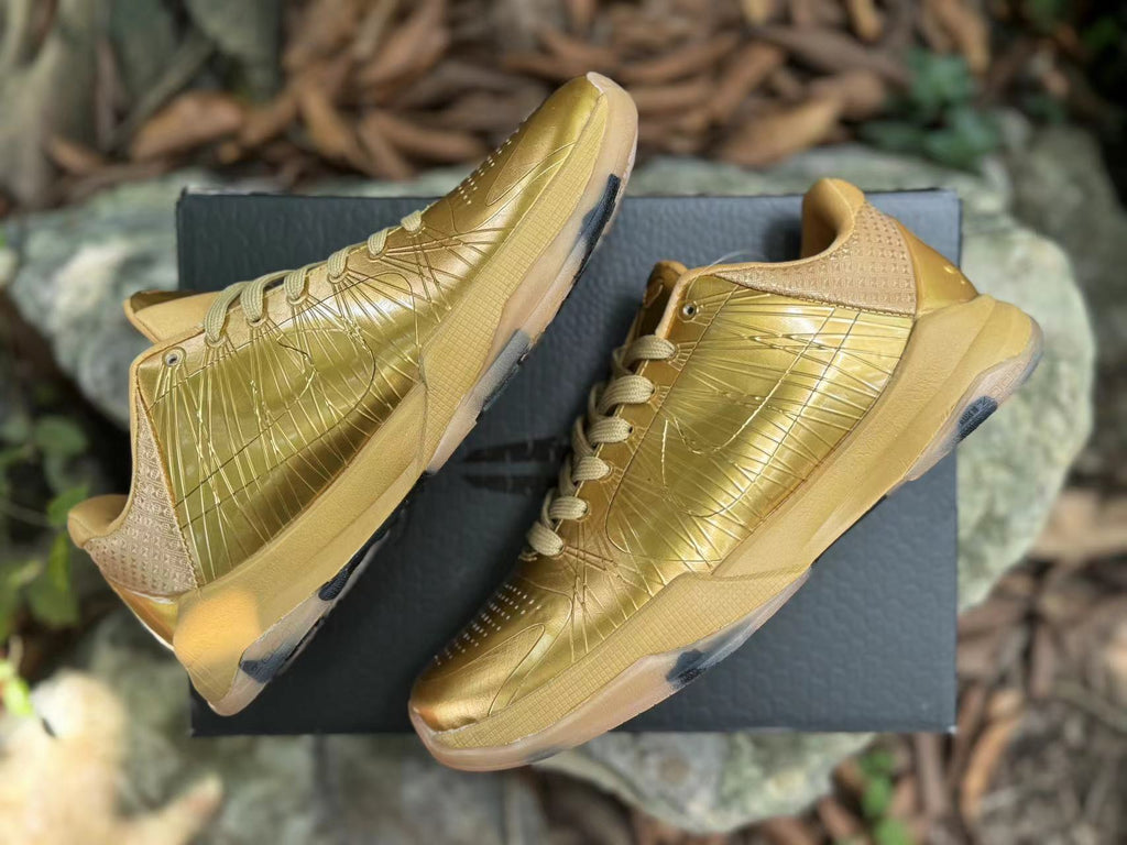 Nike Kobe 5 Basketball Shoes in Metallic Gold