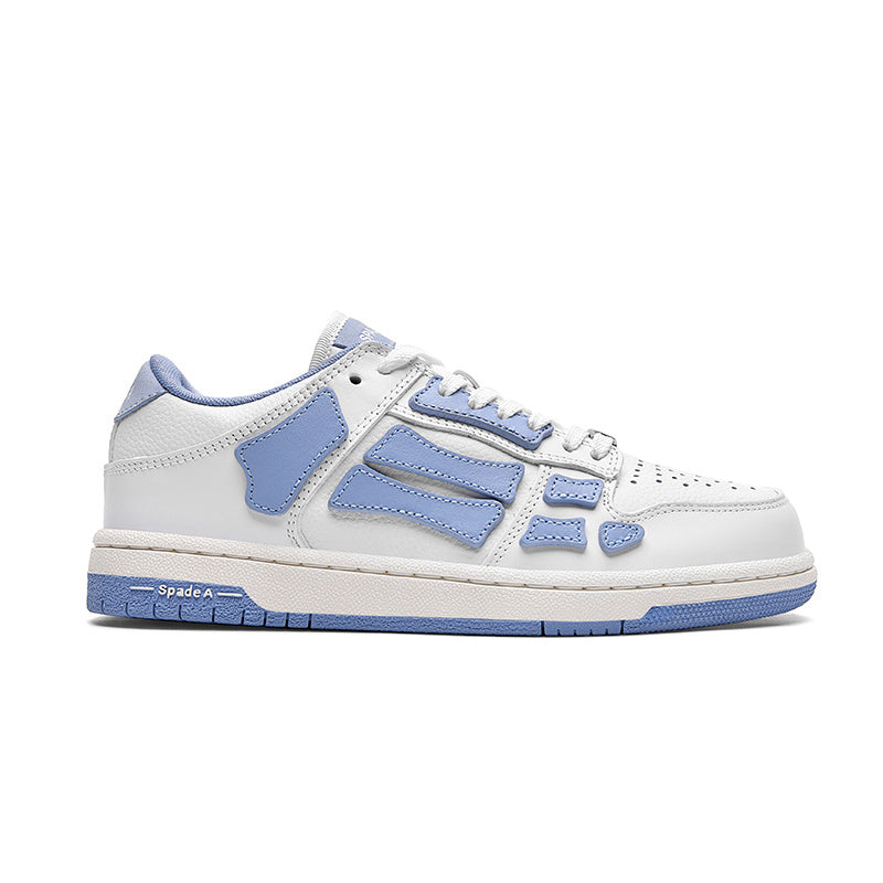 White and Light Blue Low-Top Sneakers MFS003-113