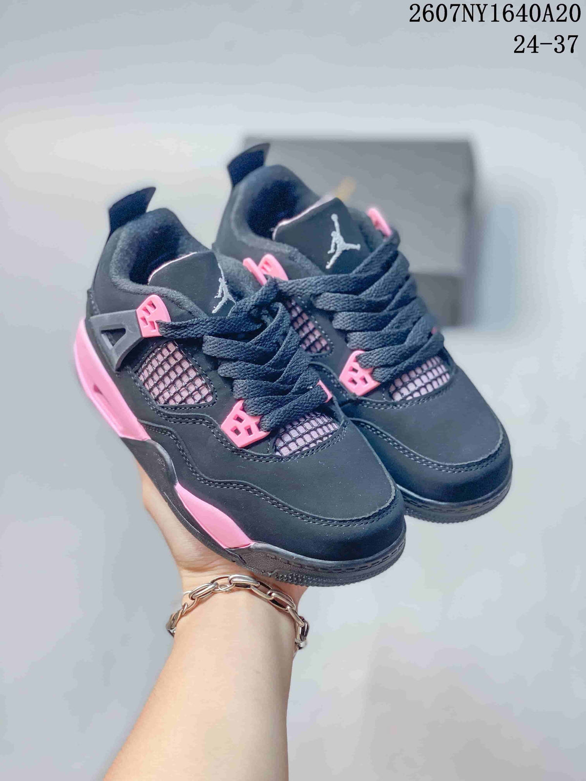 Jordan Panda Low-Top Kids Basketball Sneakers Black Pink