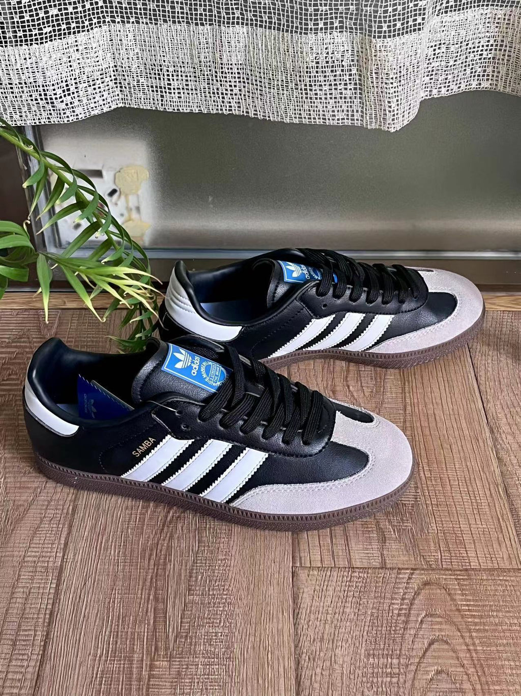 Adidas Samba Sneakers in Black, White and Gum