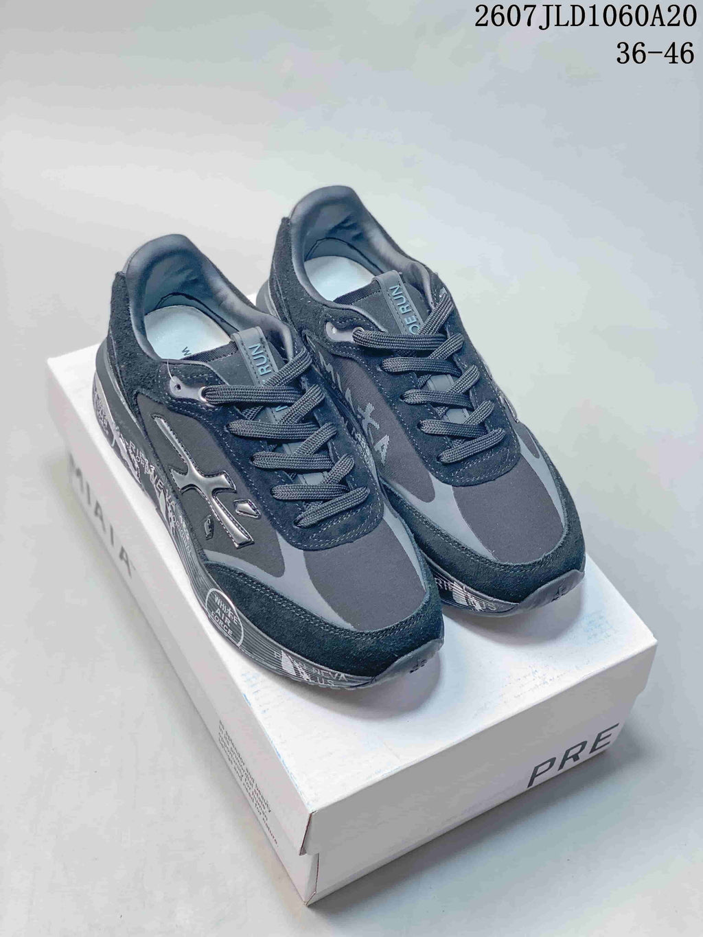 Premiata Lander Trainers Black and Gray 712800TIT