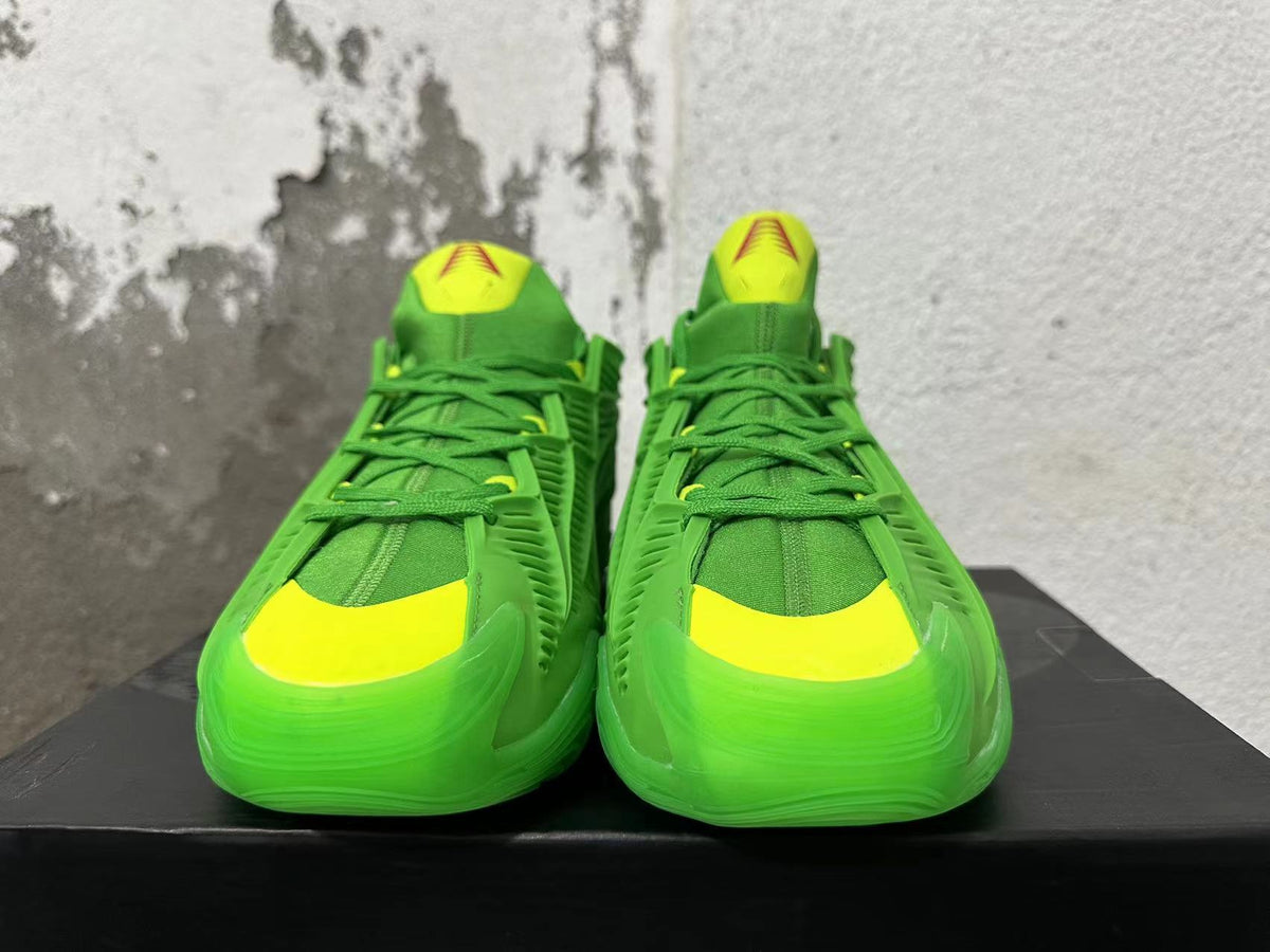 Adidas Green Basketball Sneakers with Yellow Accents