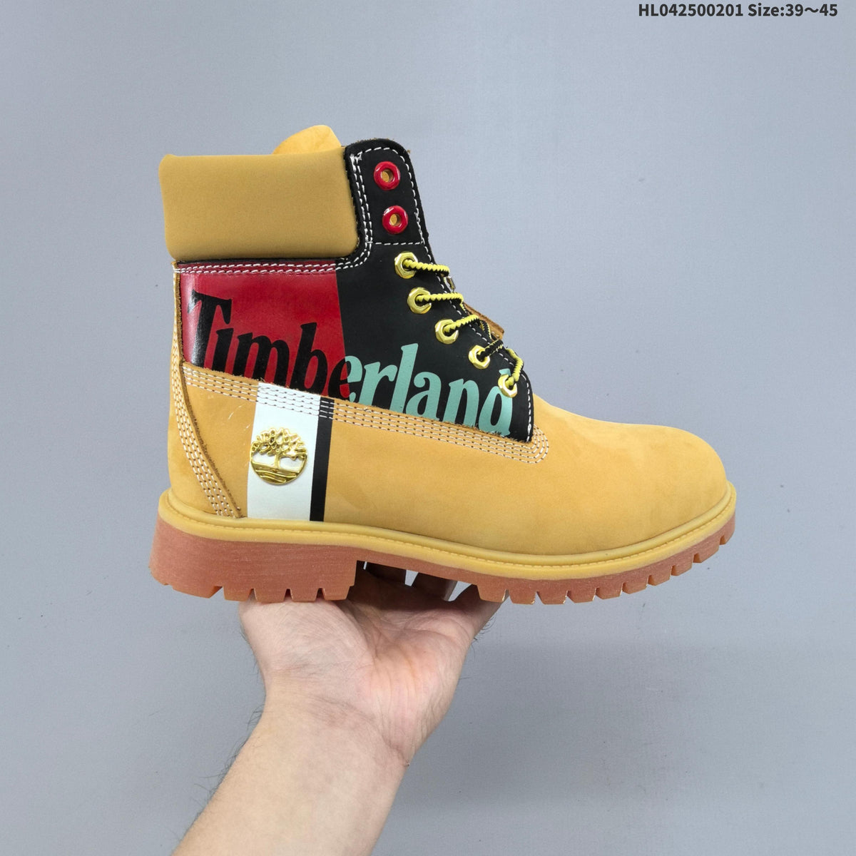 Timberland High-Top Lace-Up Boots, Wheat and Black
