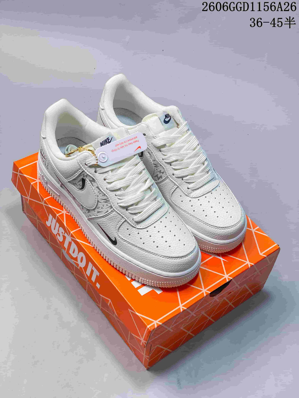 Nike Air Force 1 Low Cream White Sneakers with Patterned Panels