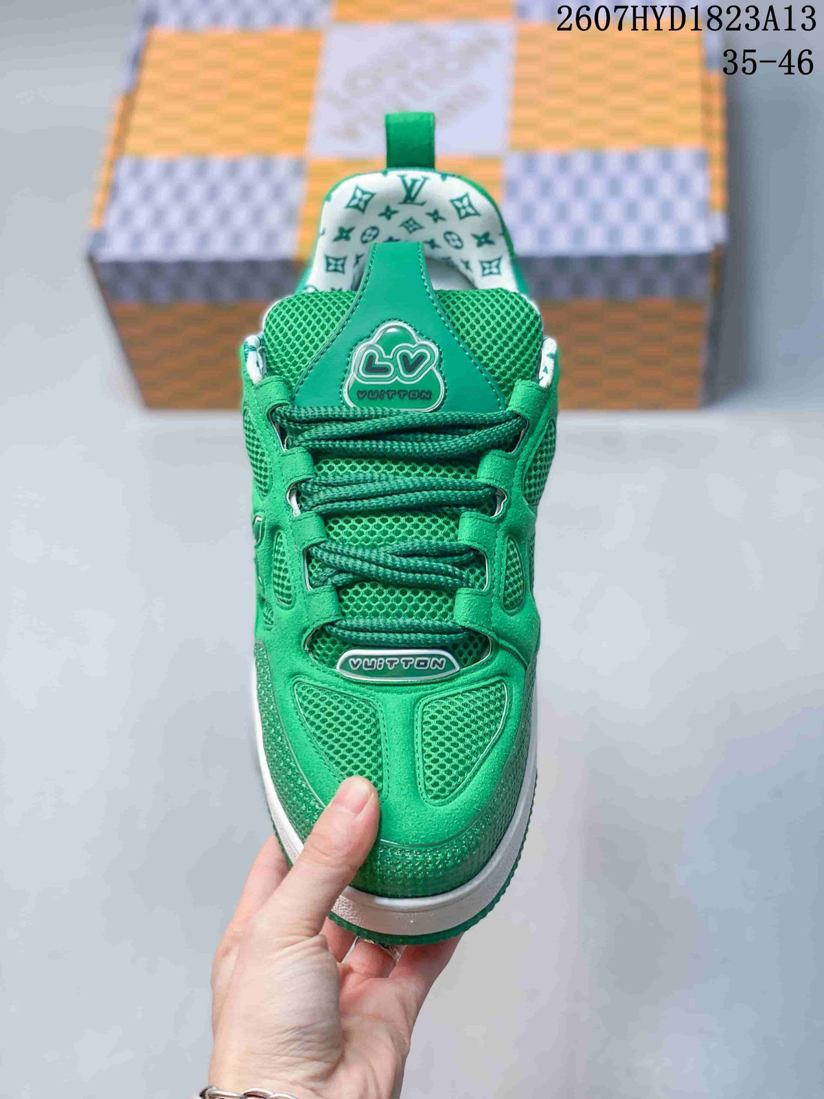 Louis Vuitton Trainer Sneakers Green 2607HYD1823A13