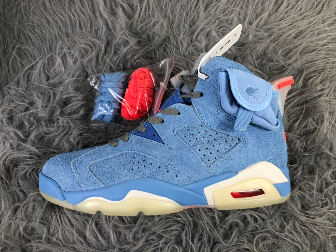 Jordan 6 Travis Scott Blue High-Top Sneakers