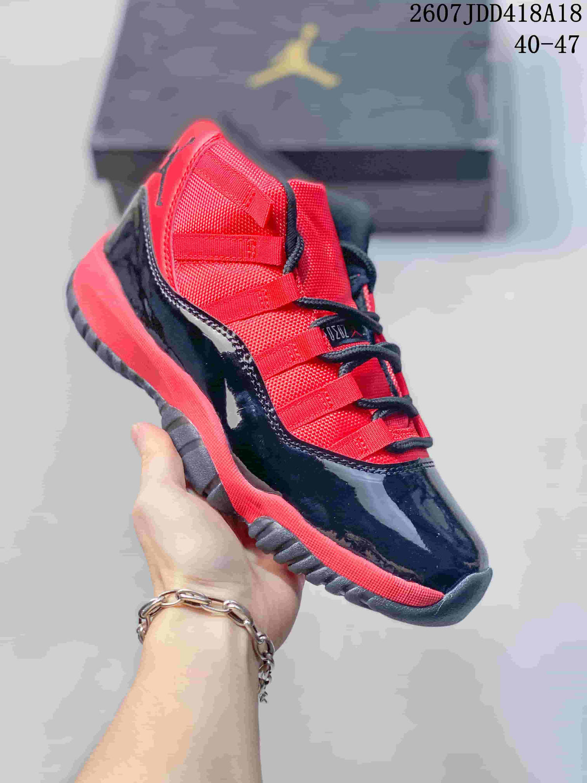 Jordan Air Jordan 11 Retro High-Top Sneakers Black Red 2607JDD418A18