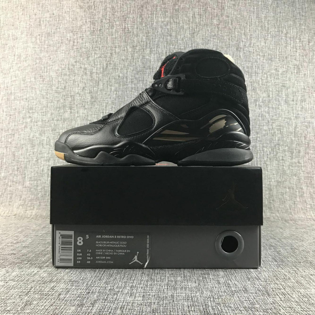 Jordan Air Jordan 8 Retro OVO Black Metallic Gold Sneakers