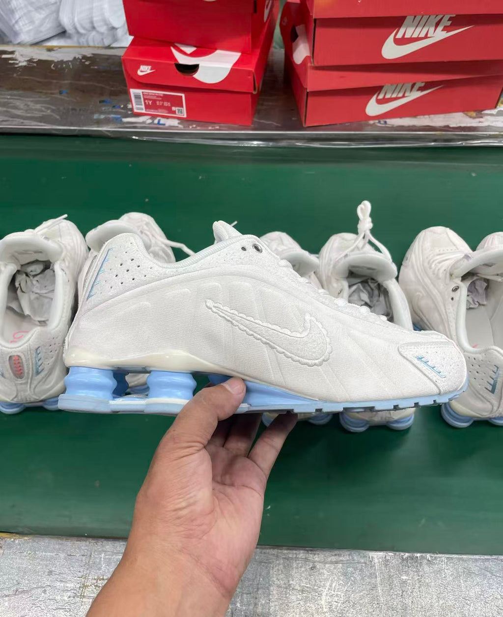Nike Air Max Sneakers in Off-White and Light Blue