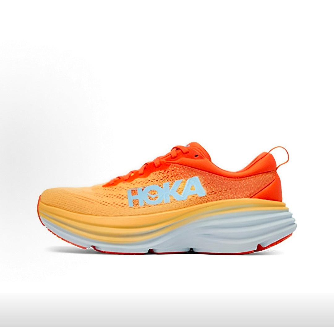 HOKA Bondi 8 Running Shoes in Orange and Yellow