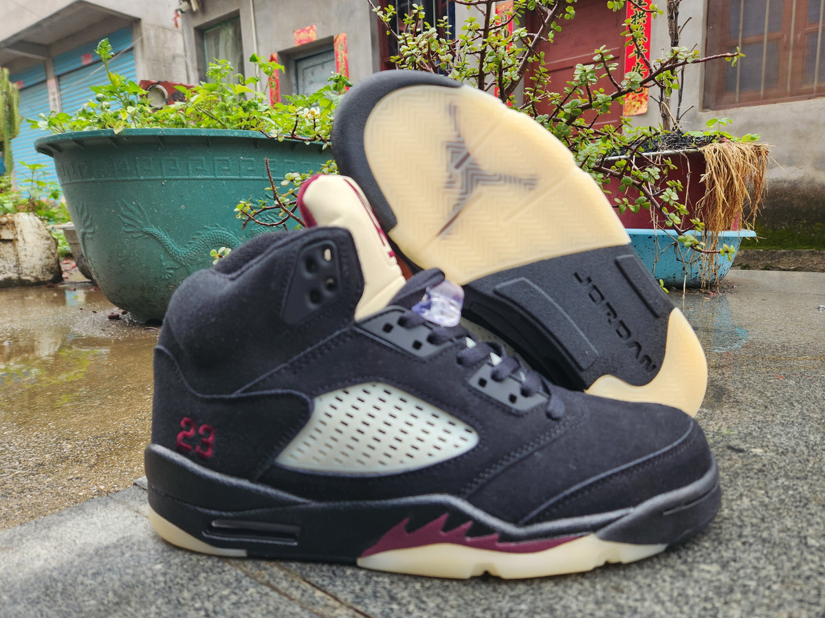 Jordan 5 High Black and Red Men's Sneakers