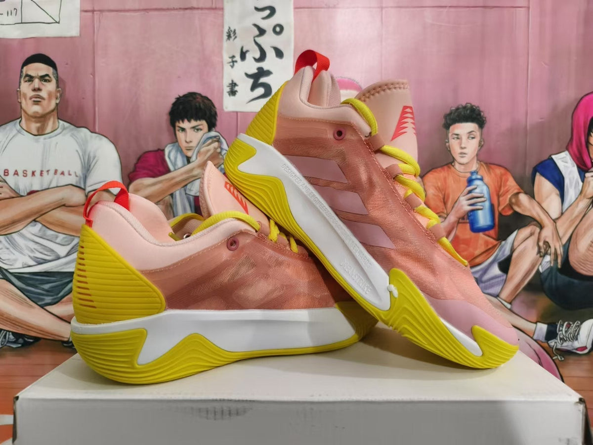 Basketball Sneakers in Pink and Yellow
