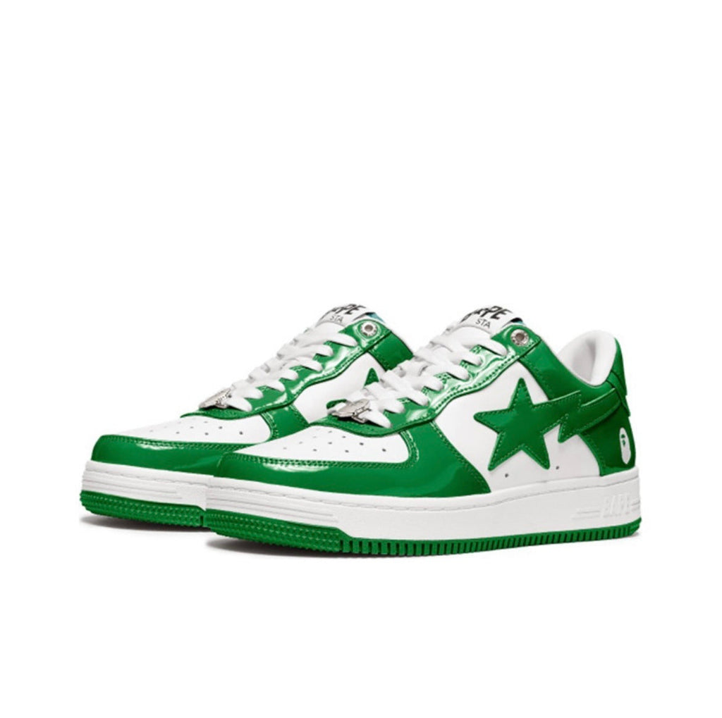 BAPE STA Low Sneakers in Green and White 1H70-191-001