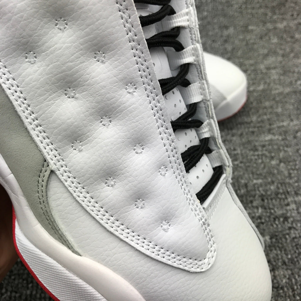 Air Jordan 13 White and Red High-Top Sneakers