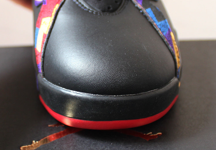 Air Jordan 7 Retro Black Colorful High-Top Sneakers